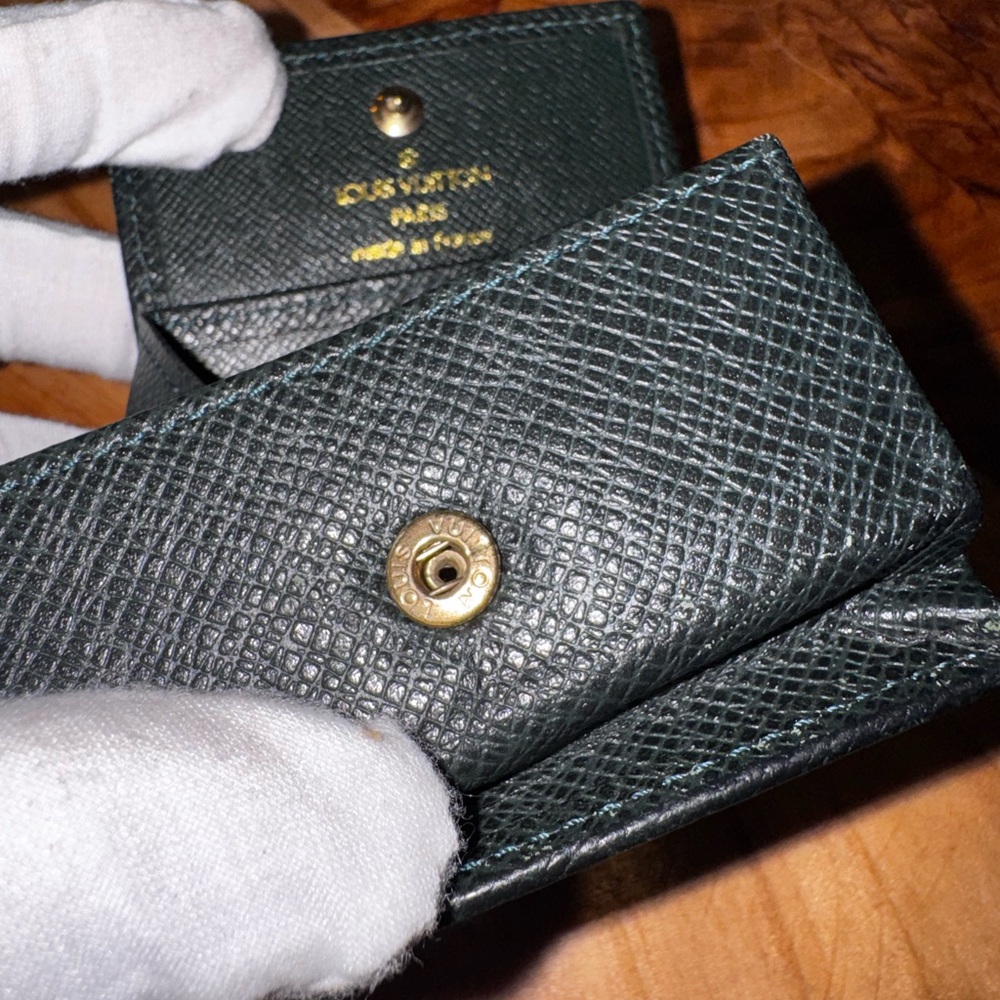 EGA Louis Vuitton Taiga Porte Mannaie Boite Leather Coin Purse Wallet - Picture 10 of 13